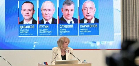 Die Vorsitzende der zentralen Wahlkommission Ella Pamfilowa (Moskau, 14.3.2024), Anton Vaganov/REUTERS